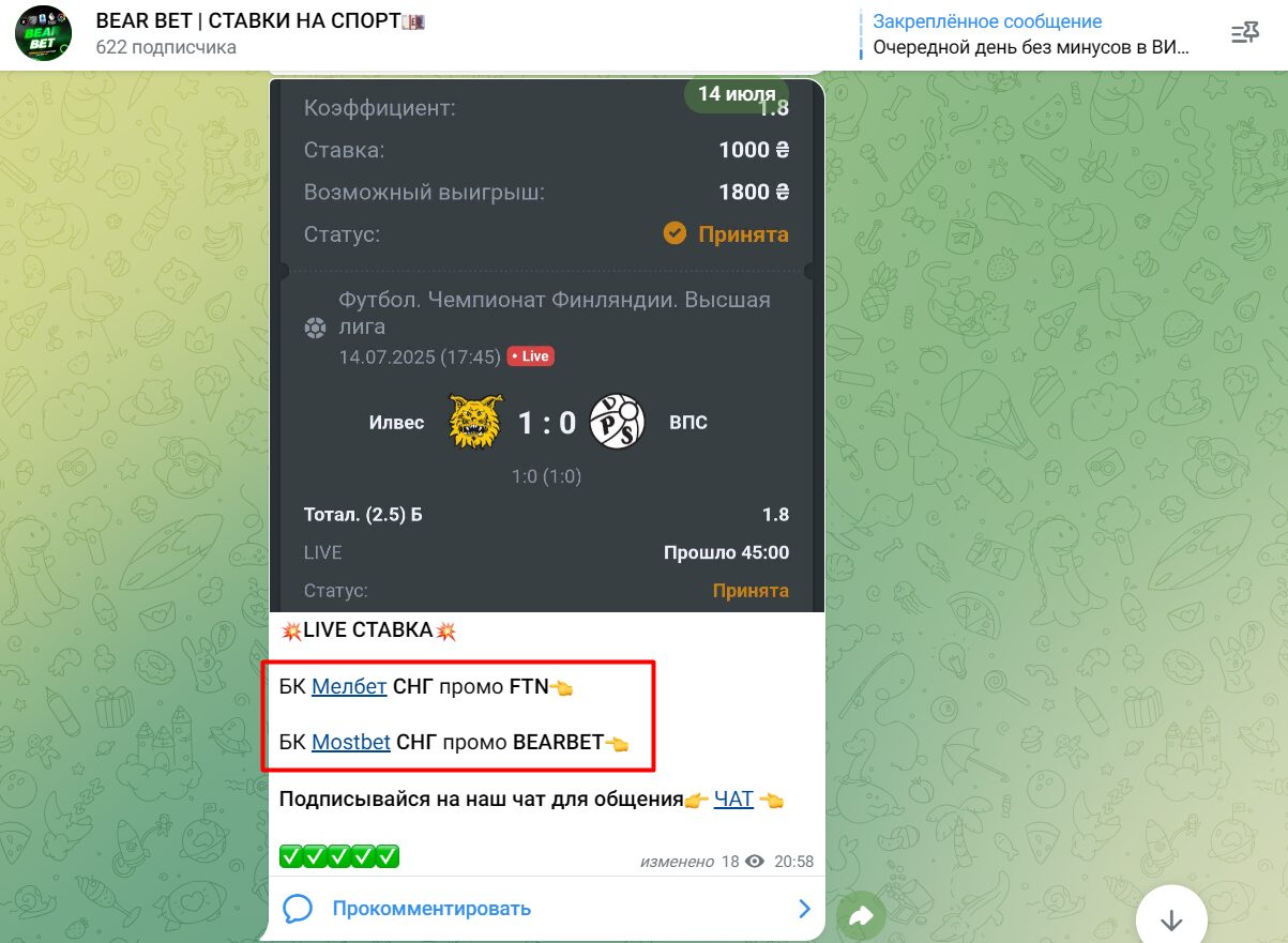 BEAR BET СТАВКИ НА СПОРТ прогнозы на спорт