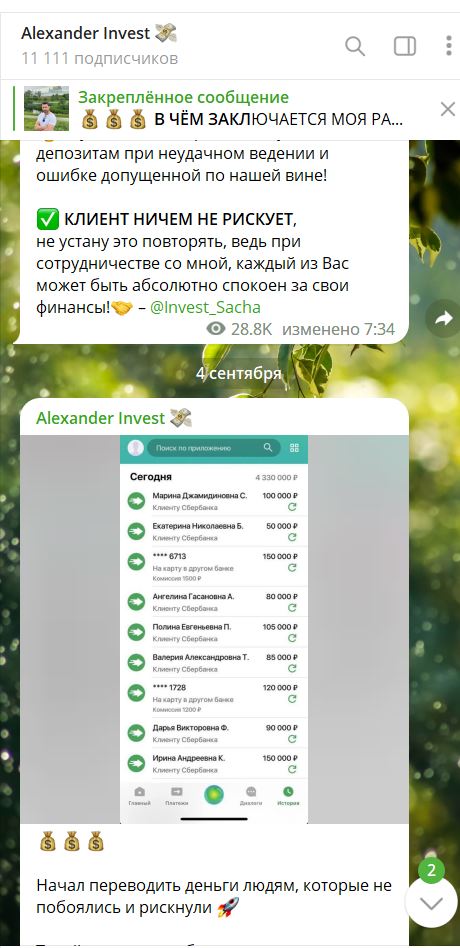 Отчет о работе Alexander Invest